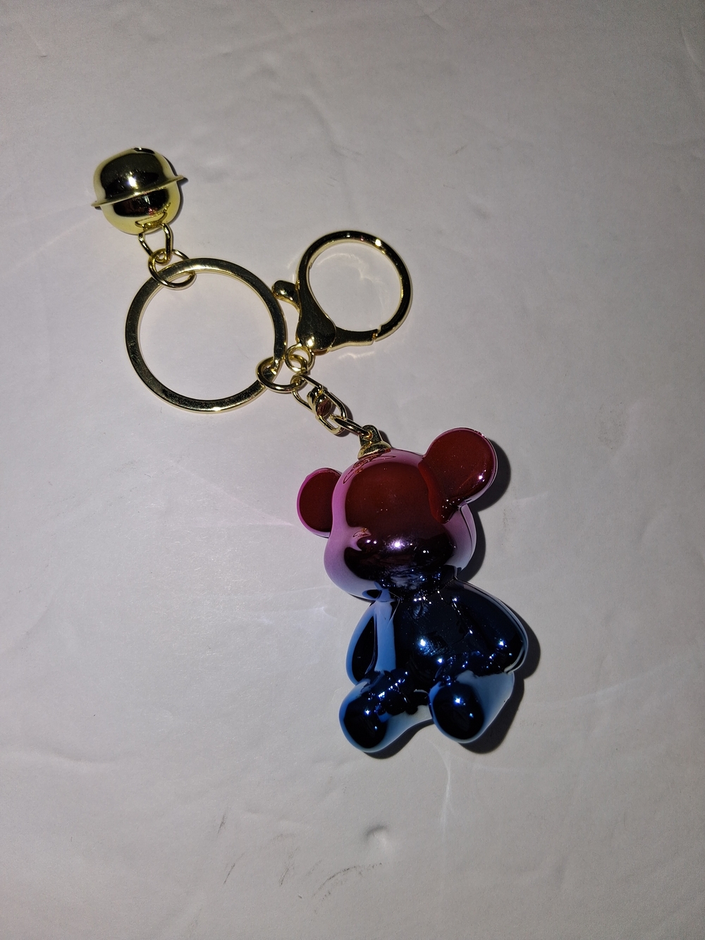 Multicolor Reflective Bear Keychain Charm